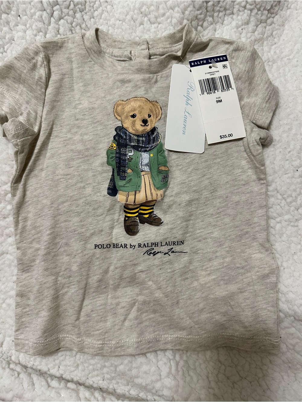 Polo by Ralph Lauren Bear Graphic Tee in Heather Beige